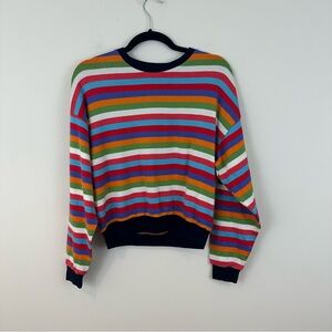 Berksha Colorful Rainbow Stripe Crewneck Sweater Size XS
